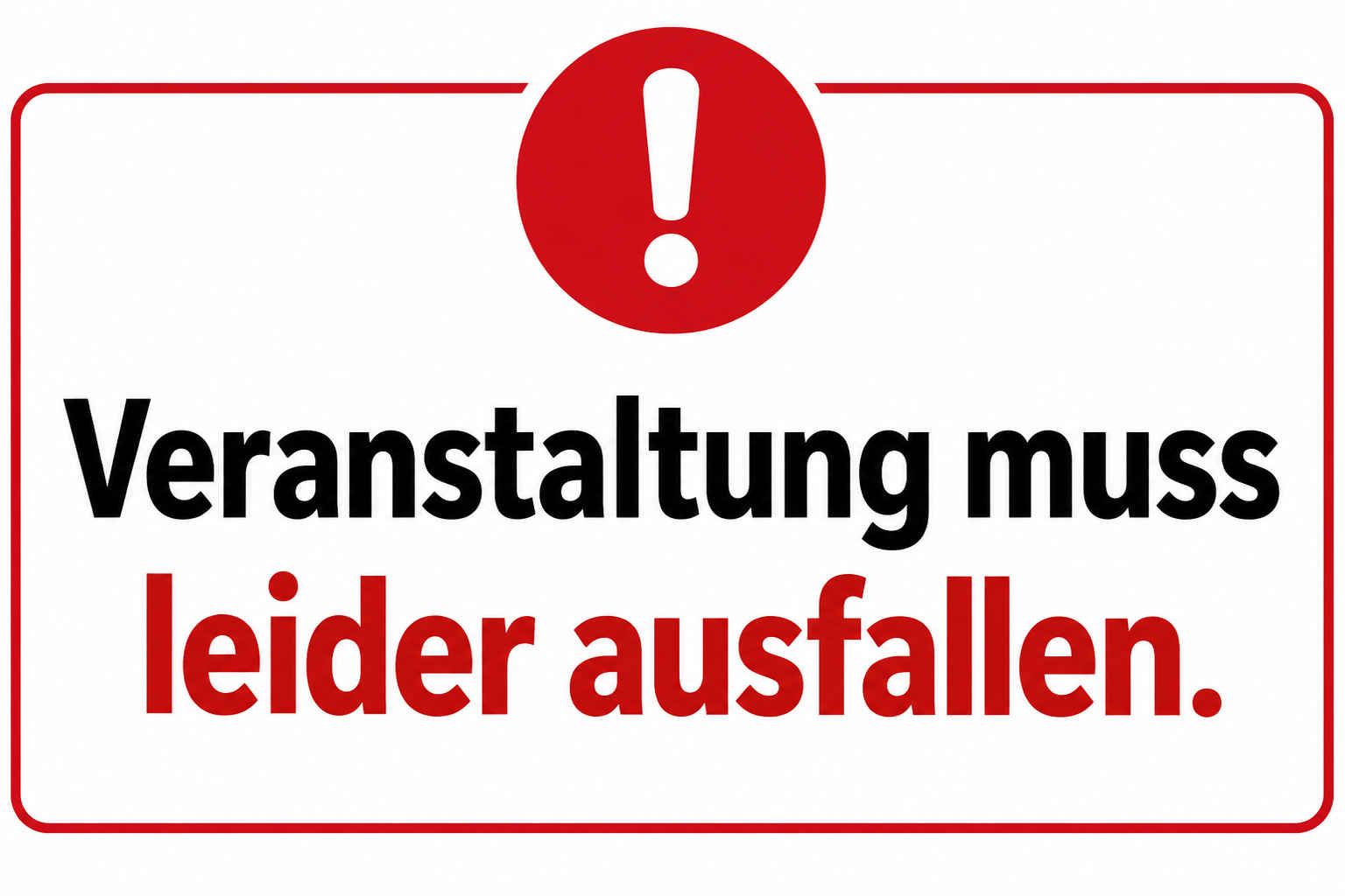 Absage Veranstaltung